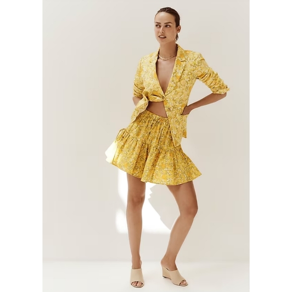 8. J.Crew Helena linen blazer in limone print - Picture 4 of 11